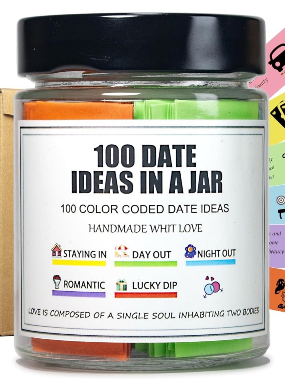 200 Date Ideas In A Jar,Date Night Ideas,Date Night games,Valentines Day Gifts F - Picture 1 of 6
